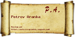 Petrov Aranka névjegykártya